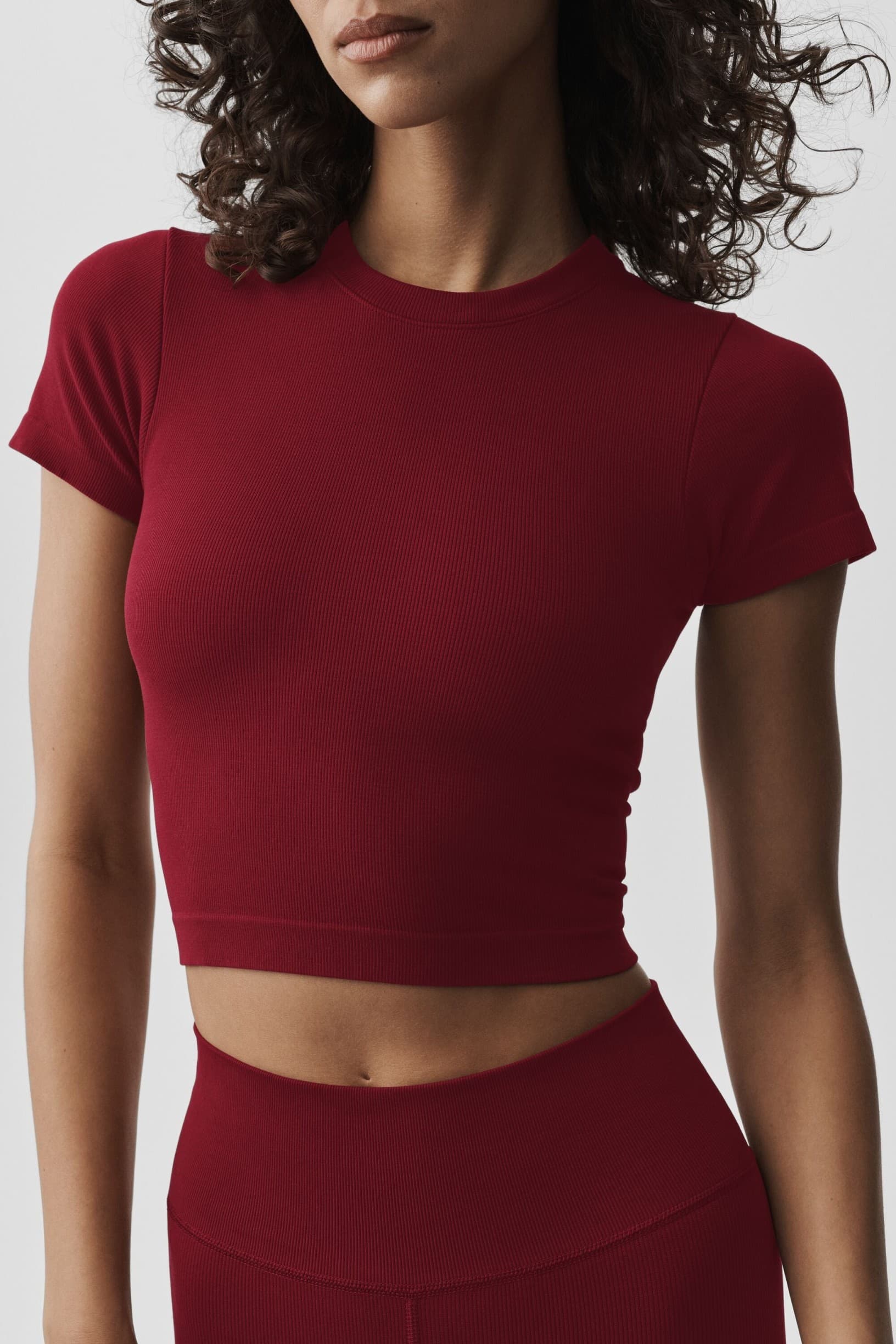 Футболка Seamless Modal Ribbed Cropped Short Sleeve, Alo Yoga