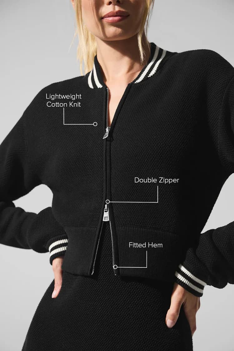 Куртка Tennis Club Sweater Knit Full Zip Jacket, Alo Yoga