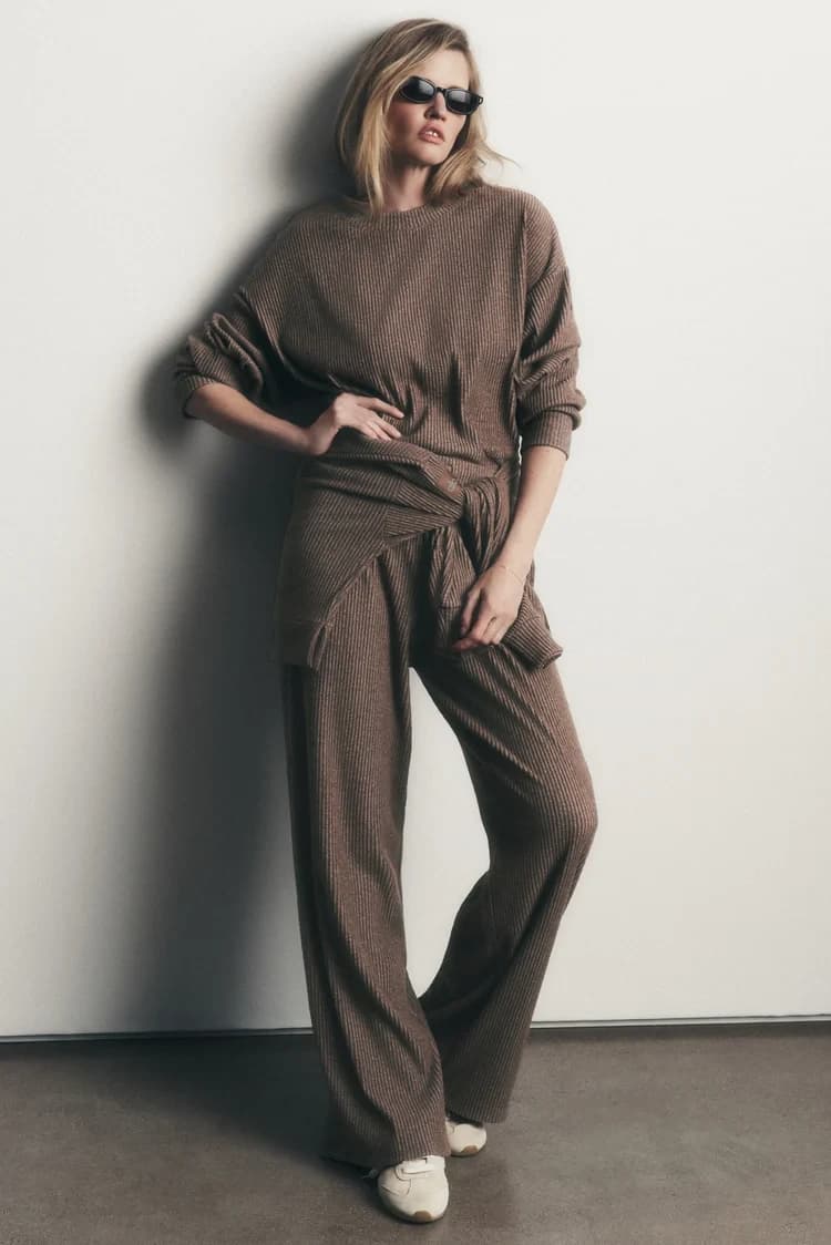 Muse Wide Leg Pant, Java Brown Heather